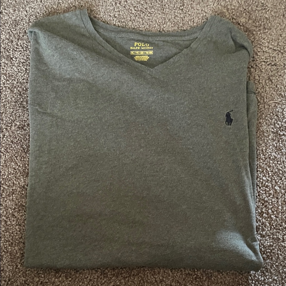 Polo by Ralph Lauren Olive V-Neck Short Sleeve Tee